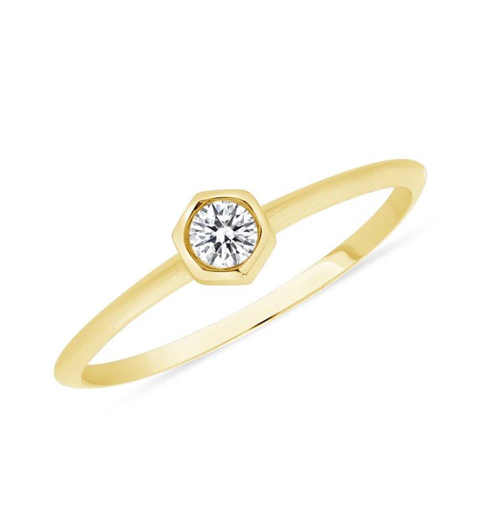 Diamond Bolt Bezel Ring — Ronhami