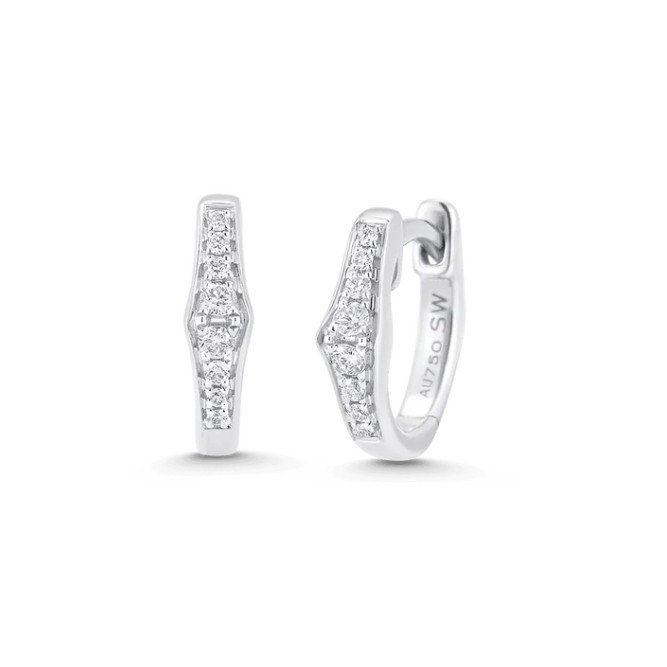 Lucia Diamond Cluster Huggie detail view