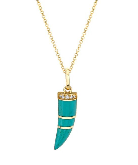 Horn Pendant — Turquoise & 14k Gold — The Last Line